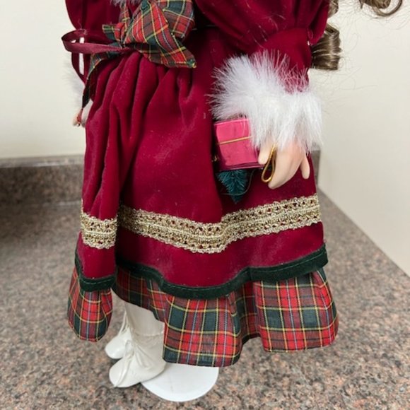 Victoria's Garden Porcelain Christmas Doll - Picture 6 of 11